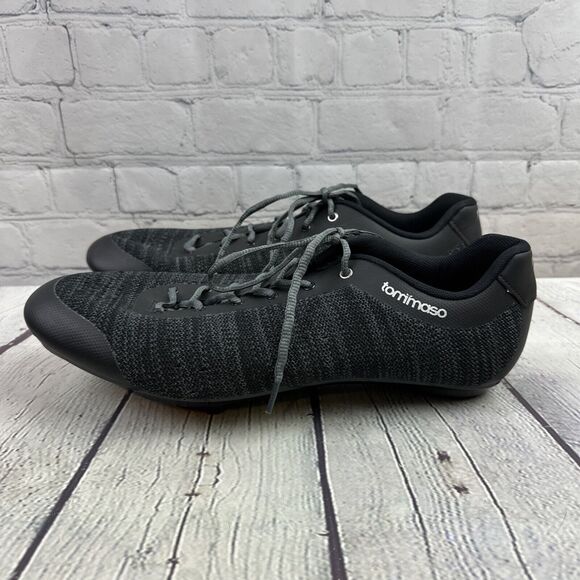 Tommaso Mens Strada Aria Black Knit Cycling Shoes Delta Cleats Size 13 US 47 New - Picture 4 of 11